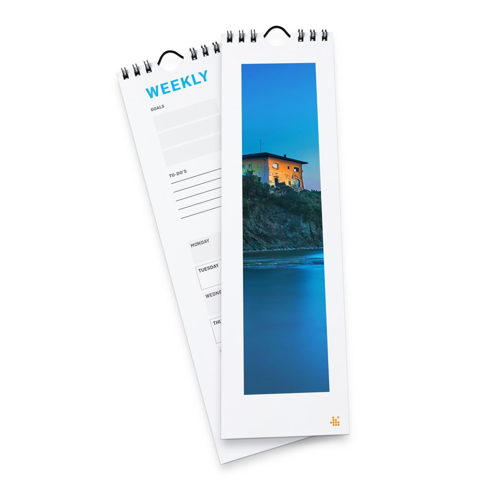 Weekly calendars with spiral binding, 10,5 x 42 cm, Portrait, 4/4