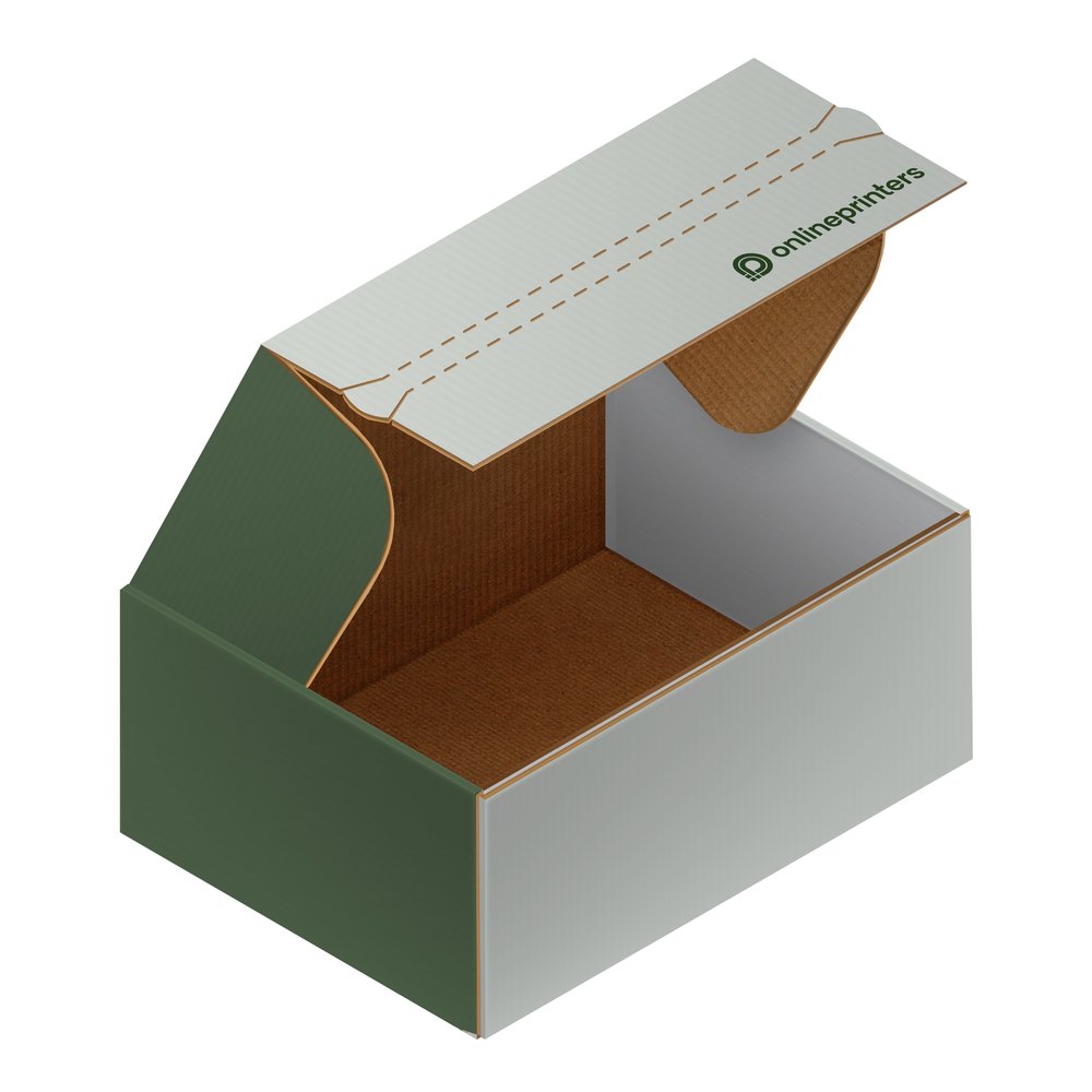 Hinged lid boxes with tear notch, free size specification at Onlineprinters