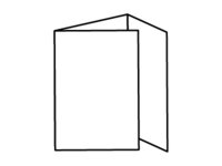 Paper folding card, 6-sided with roll fold.