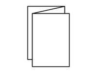 Paper folding card with six pages and zigzag fold.