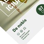 Paper flyer with one-sided varnish.