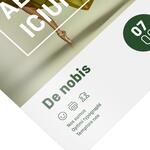 Square flyer on coated paper.