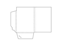 Paper folder with a shortened, right pocket flap.
