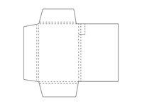 Paper folder with three flaps and pen holder.