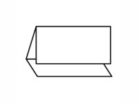 Paper letterhead with two buckle folds forming a wrap closure.