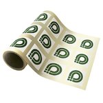 Paper labels on a roll, self-adhesive.