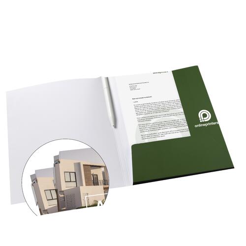 Paper folder with pen holder.