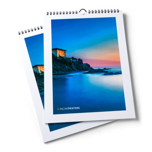 Wall calendars, 21 x 42 cm, wire-o binding, 4/0 colours 1