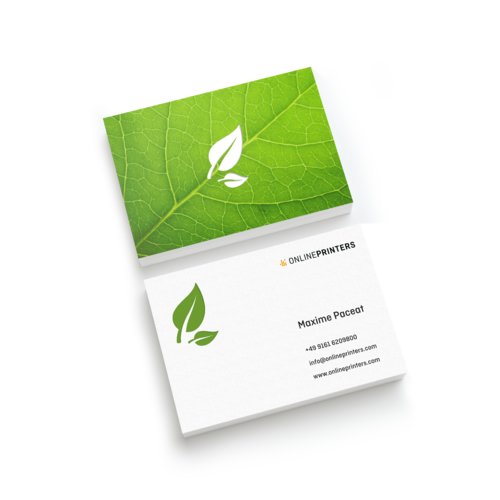 Business cards eco/natural paper, 8.5 x 5.5 cm, printed on both sides 1