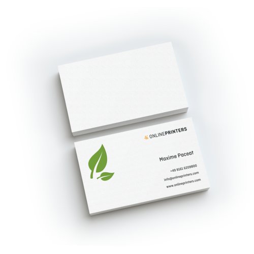 Business cards eco/natural paper, 9.0 x 5.0 cm, printed on one side 1