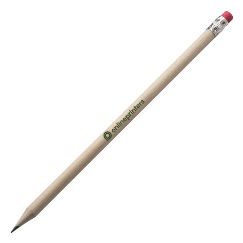 Brown wooden pencil with eraser.