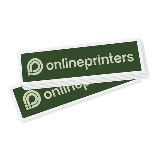 Paper sticker, rectangular.
