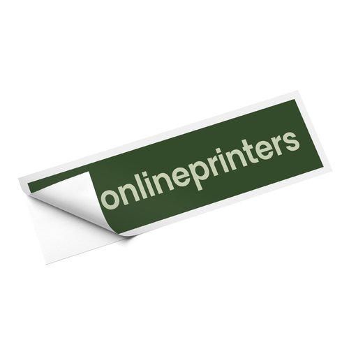 Paper sticker in strip form, self-adhesive.