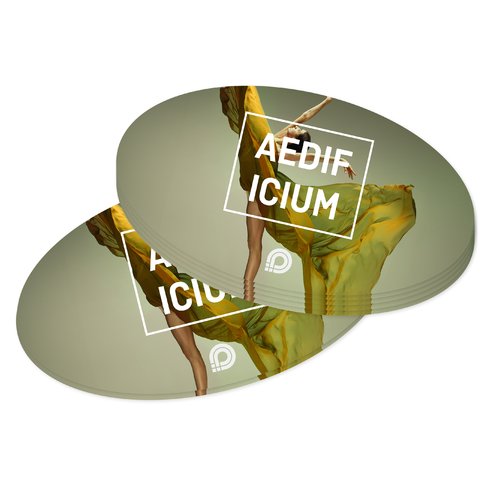Oval paper sticker.