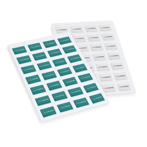 Colored 3D stickers in custom shape.