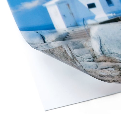 White static cling film that adheres without adhesive.