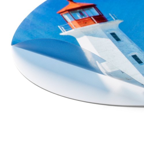 Static, oval sticker.