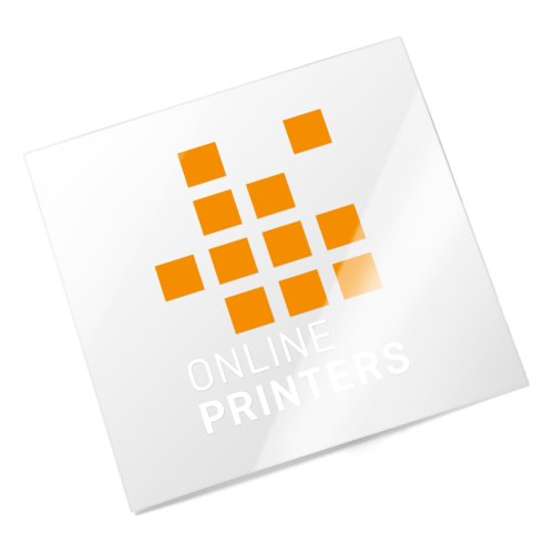 Clear promotional stickers with white print 1