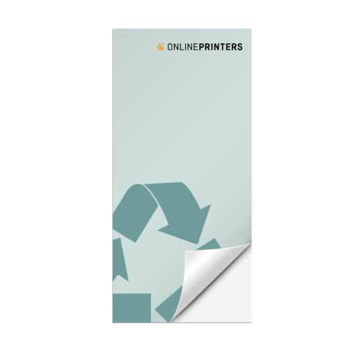Eco-friendly sticker with a peelable back.
