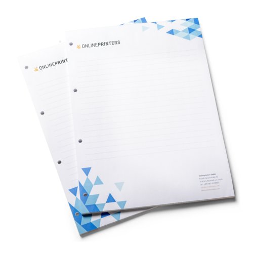 White Letterhead with hole punch.