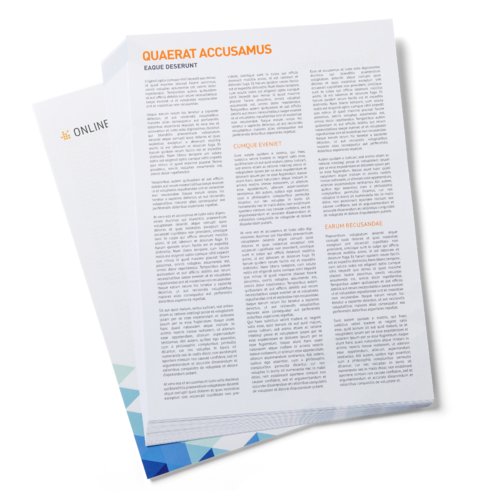White letter paper, printable on both sides.