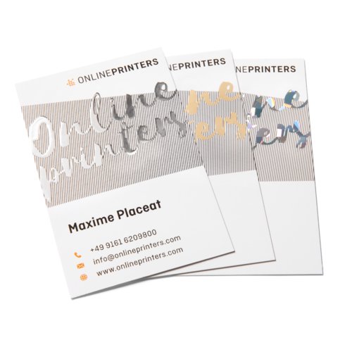 Business cards with spot hot foil stamping, 9.0 x 5.0 cm, printed on both sides 1