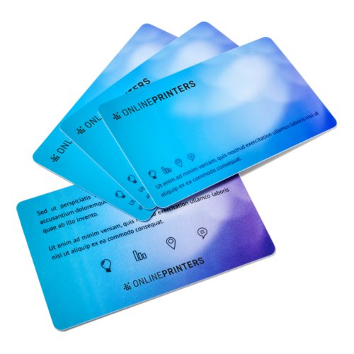 Plastic cards, 8.6 x 5.4 cm, printed on both sides 1