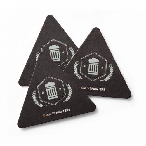 Beer mats, triangle, 13 x 11.5 cm, 4/0 1