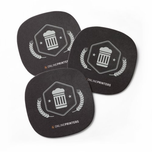 Beer mats with blind embossing, modern, 10 x 10 cm, 4/0 1