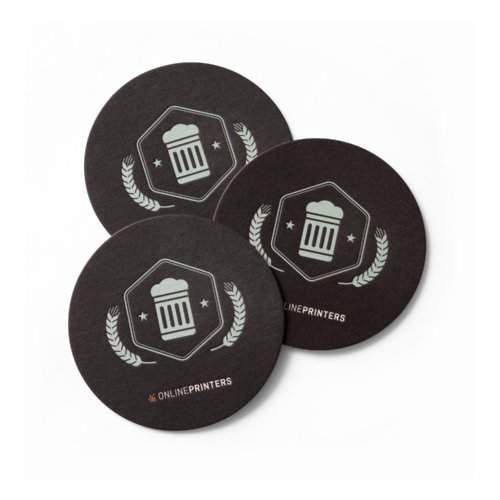 Beer mats with blind embossing, round, Ø 10.7 cm, 4/4 1