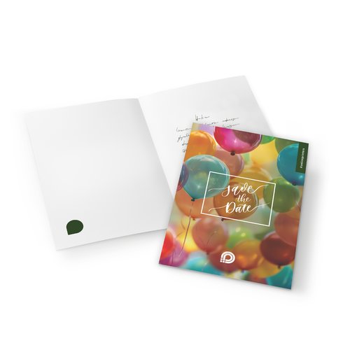 Portrait invitation card, printable on both sides.