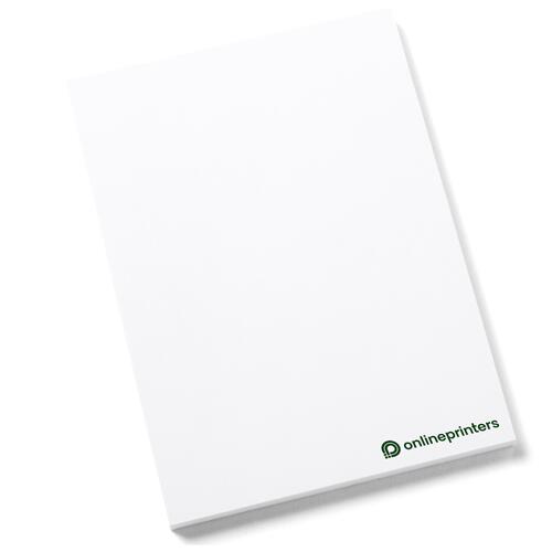 Portrait-format sticky notes, glued.