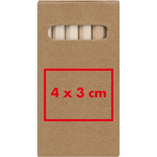 Wooden colored pencils in cardboard case.