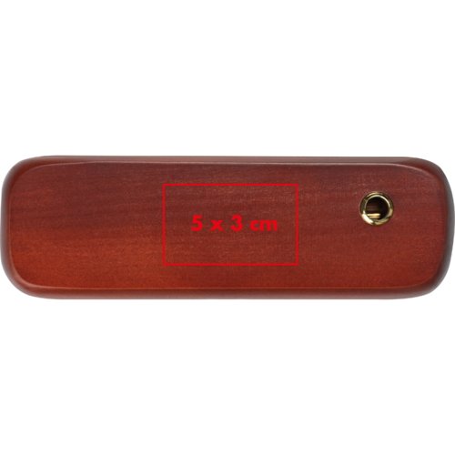 Brown wooden writing set with pen and box.