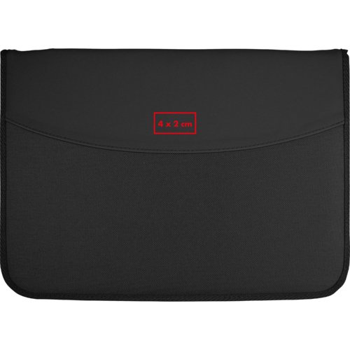 Black Panama material folder with closing flap.
