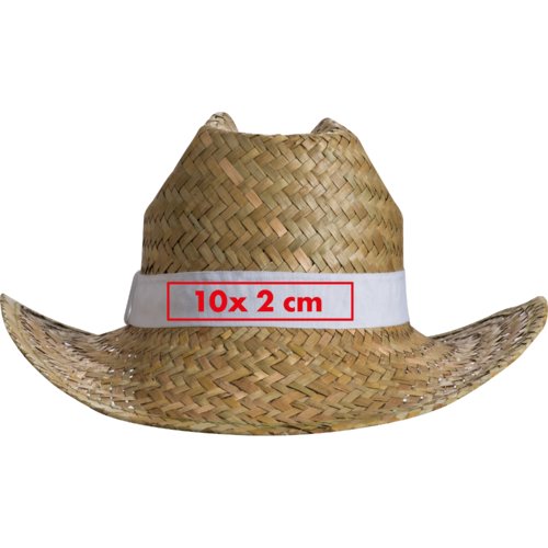 Straw hat with optional band.