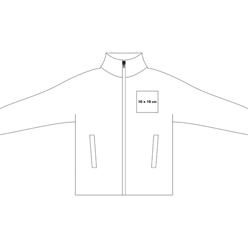 Lightweight windbreaker with zipper and side pockets.