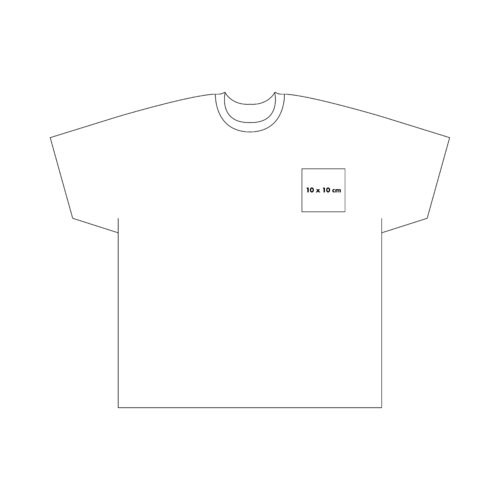 White cotton t-shirt with a round neckline.