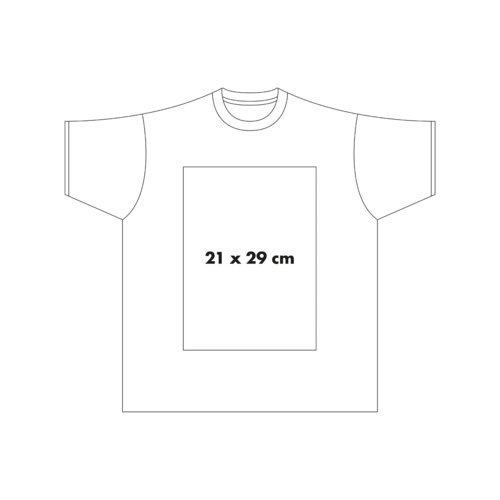 Solid color heavy cotton T-shirt with short sleeves.