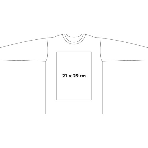 Long-sleeved cotton shirt with a round neckline.