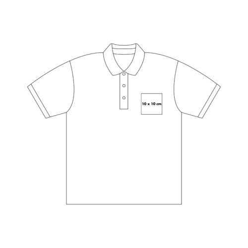 Cotton polo shirt with button placket and short sleeves.