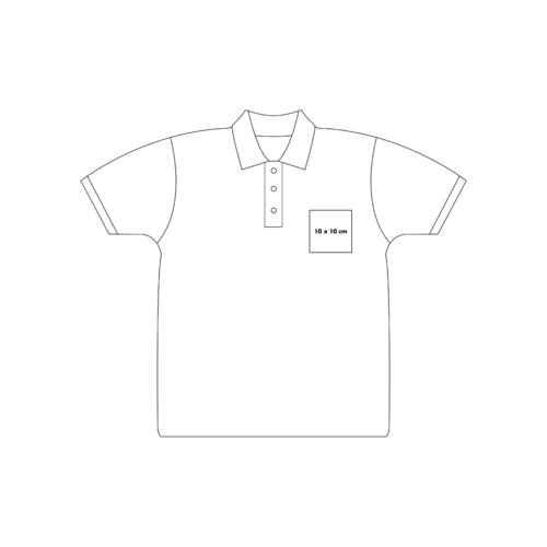 Pique polo shirt with short sleeves and button placket.