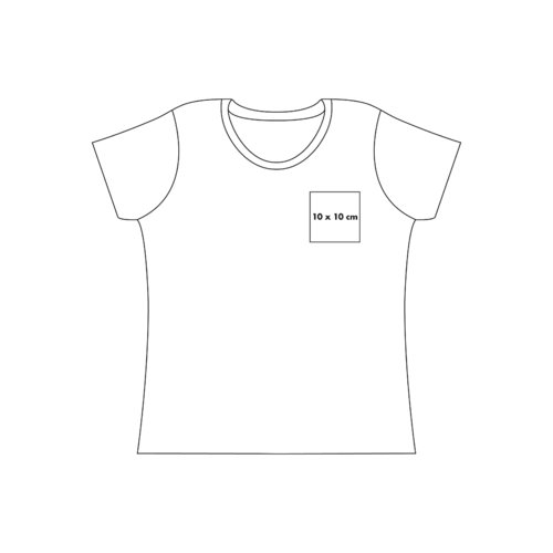 Cotton women's t-shirt with round neck and short sleeves.
