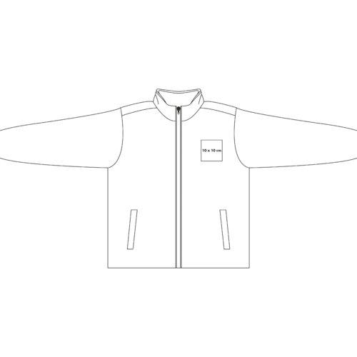 Fleece jacket with zipper and side pockets.