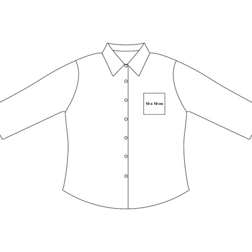Long-sleeved blouse with button placket and collar.