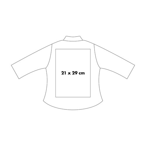 Fabric blouse with long sleeves and button placket.