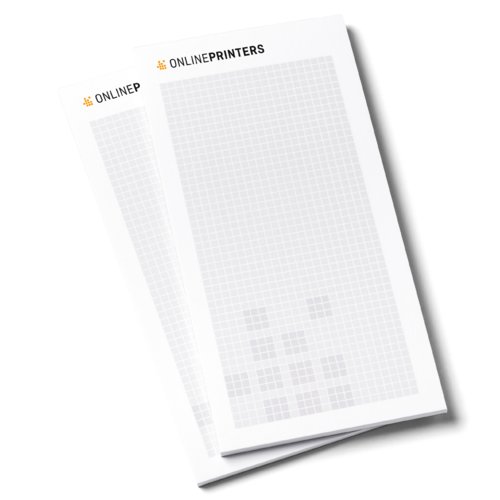Paper writing pads with glued top.