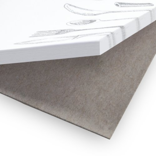 Paper notepad with reinforced backing.