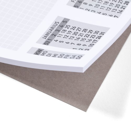 Paper desk pad with calendar.
