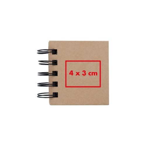 Sticky notepad with spiral binding.
